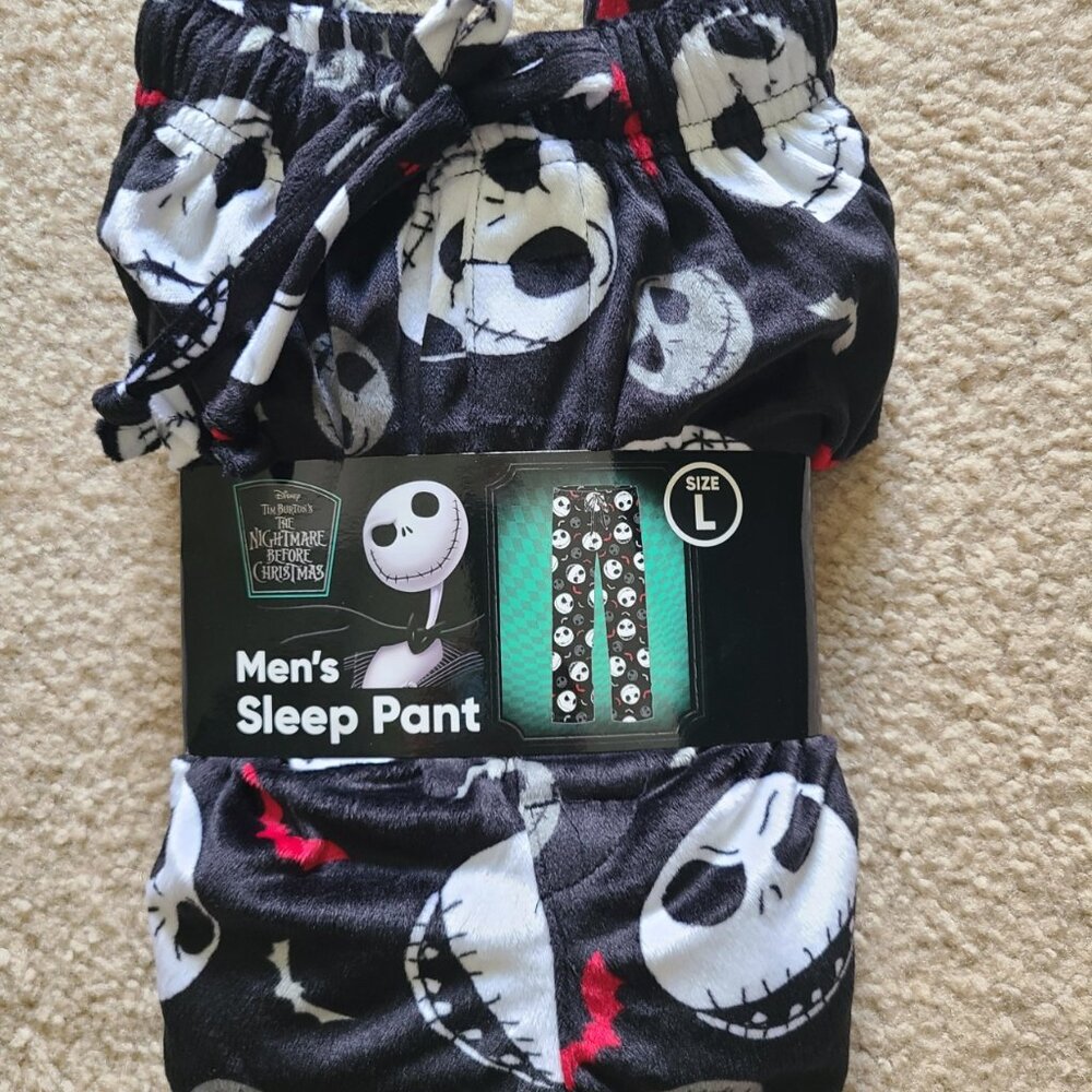 Men's Disney Nightmare Before Christmas Jack Skellington Plush Pajama Pants (L)